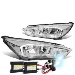 HID Combo 15-17 Ford Focus [Halogen Model] Replace Crystal Headlights - Chrome / Clear