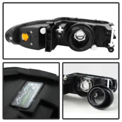 HID Combo 1996-2000 Chrysler Sebring Convertible Replacement Crystal Headlights - Black -High-Efficiency Car Light Store hid xenon 1996 2000 chrysler sebring convertible replacement crystal headlights black 136