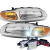 HID Combo 1996-2000 Chrysler Sebring Convertible Replacement Crystal Headlights - Chrome