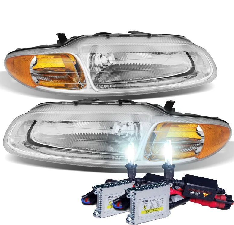 HID Combo 1996-2000 Chrysler Sebring Convertible Replacement Crystal Headlights - Chrome 1 HID Combo 1996-2000 Chrysler Sebring Convertible Replacement Crystal Headlights - Chrome