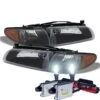 HID Combo 1997-2003 Pontiac Grand Prix Replacement Crystal Headlights + Corner - Black