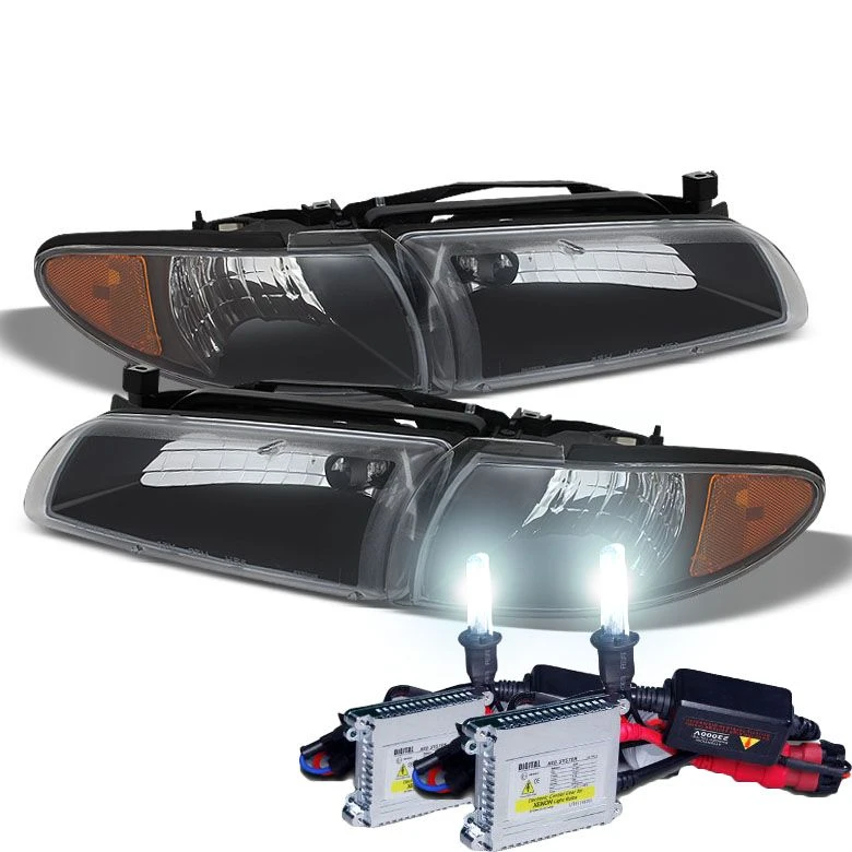 HID Combo 1997-2003 Pontiac Grand Prix Replacement Crystal Headlights + Corner - Black 1 HID Combo 1997-2003 Pontiac Grand Prix Replacement Crystal Headlights + Corner - Black