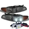 HID Combo 1997-2003 Pontiac Grand Prix Replacement Crystal Headlights + Corner - Smoked