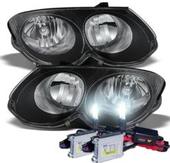 HID Combo 1999-2004 Chrysler 300M Replacement Crystal Headlights - Black