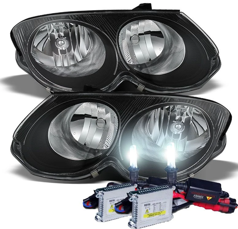 HID Combo 1999-2004 Chrysler 300M Replacement Crystal Headlights - Black 1 HID Combo 1999-2004 Chrysler 300M Replacement Crystal Headlights - Black