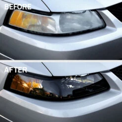 HID Combo 1999-2004 Ford Mustang 1PC Euro Style Smoked Amber Crystal Headlights -High-Efficiency Car Light Store hid xenon 1999 2004 ford mustang 1pc euro style smoked amber crystal headlights 194