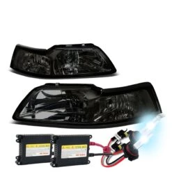 HID Combo 1999-2004 Ford Mustang 1PC Smoked Crystal Headlights