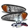 HID Combo 1999-2005 Pontiac Grand AM Replacement OE Style Crystal Headlights - Chrome