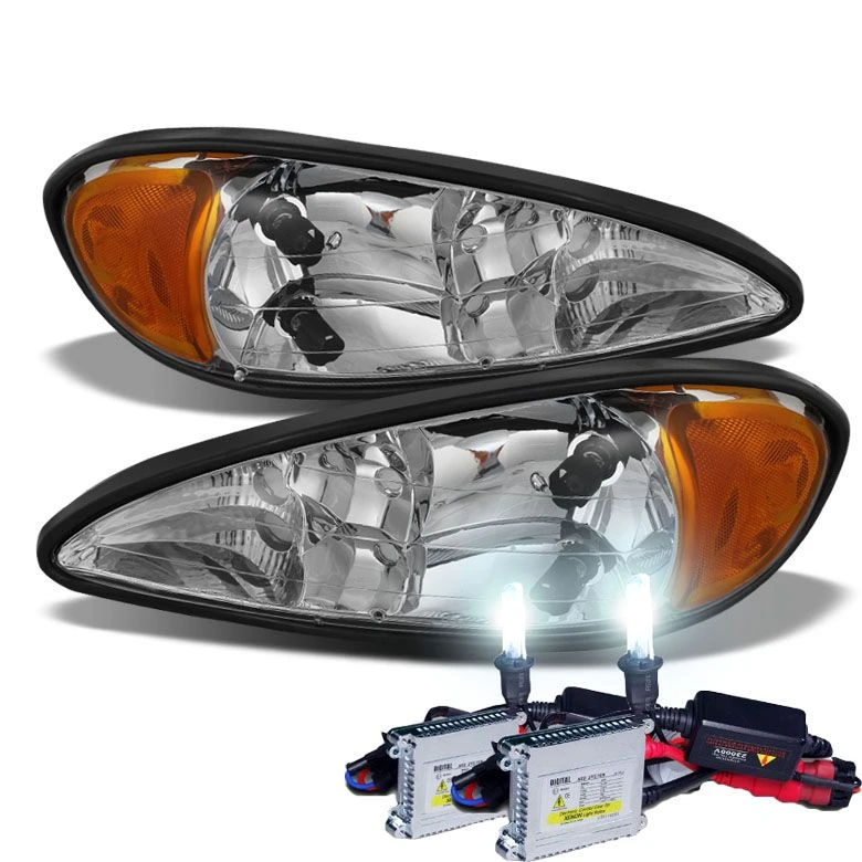 HID Combo 1999-2005 Pontiac Grand AM Replacement OE Style Crystal Headlights - Chrome 1 HID Combo 1999-2005 Pontiac Grand AM Replacement OE Style Crystal Headlights - Chrome