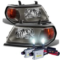 HID Combo 2000-2004 Mitsubishi Montero Sport Replacement Crystal Headlights - Black