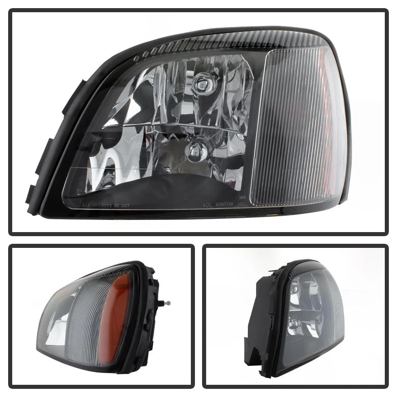 HID Combo 2000-2005 Cadillac Deville Replacement Crystal Headlights - Black 2 HID Combo 2000-2005 Cadillac Deville Replacement Crystal Headlights - Black - Image 2