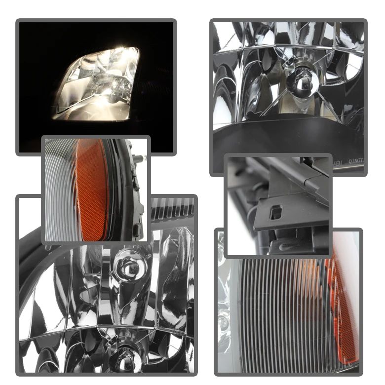 HID Combo 2000-2005 Cadillac Deville Replacement Crystal Headlights - Black 5 HID Combo 2000-2005 Cadillac Deville Replacement Crystal Headlights - Black - Image 5