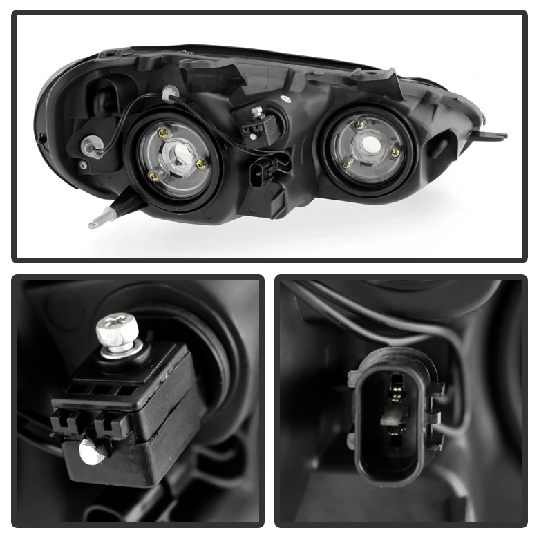 HID Combo 2003-2005 Chrysler Sebring Coupe Replacement Crystal Headlights - Black 3 HID Combo 2003-2005 Chrysler Sebring Coupe Replacement Crystal Headlights - Black - Image 3