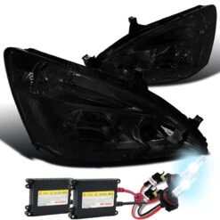 HID Combo 2003-2007 Honda Accord 2D / 4D Euro Crystal Headlights - Smoked