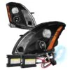 HID Combo 2004-2006 Nissan Maxima Replacement Projector Headlights - Black