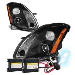 HID Combo 2004-2006 Nissan Maxima Replacement Projector Headlights - Black