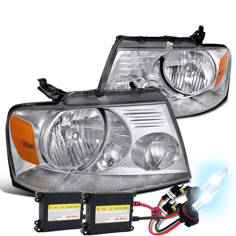 HID Combo 2004-2008 Ford F150 / Lincoln Mark LT Crystal Headlights - Chrome 1 HID Combo 2004-2008 Ford F150 / Lincoln Mark LT Crystal Headlights - Chrome