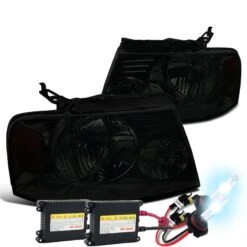 HID Combo 2004-2008 Ford F150 / Lincoln Mark LT Crystal Headlights - Smoked