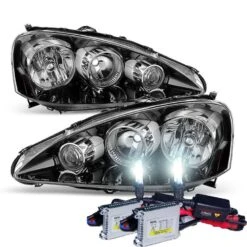 HID Combo 2005-2006 Acura RSX Crystal Replacement Headlights - Black