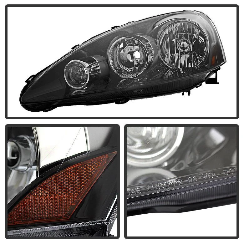 HID Combo 2005-2006 Acura RSX Crystal Replacement Headlights - Black 2 HID Combo 2005-2006 Acura RSX Crystal Replacement Headlights - Black - Image 2