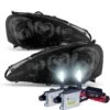 HID Combo 2005-2006 Acura RSX Crystal Replacement Headlights - Black Smoked