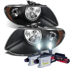 HID Combo 2005-2007 Chrysler Town & Country Replacement Crystal Headlights - Black