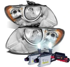 HID Combo 2005-2007 Chrysler Town & Country Replacement Crystal Headlights - Chrome