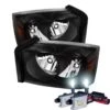 HID Combo 2005-2007 Dodge Dakota Replacement Crystal Headlights - Black