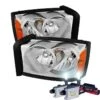 HID Combo 2005-2007 Dodge Dakota Replacement Crystal Headlights - Chrome
