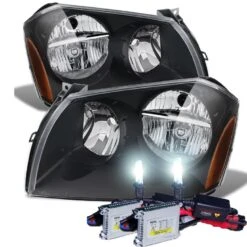 HID Combo 2005-2007 Dodge Magnum Replacement Crystal Headlights - Black