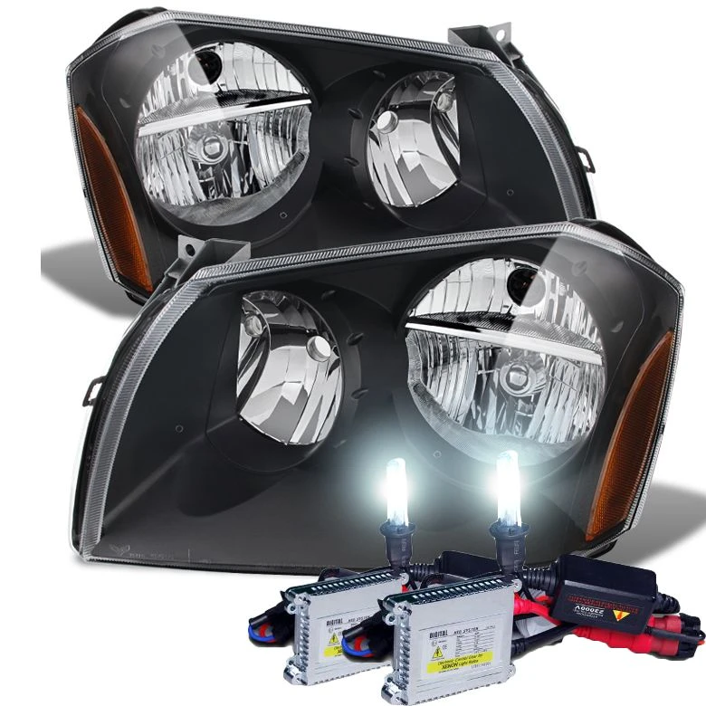 HID Combo 2005-2007 Dodge Magnum Replacement Crystal Headlights - Black 1 HID Combo 2005-2007 Dodge Magnum Replacement Crystal Headlights - Black