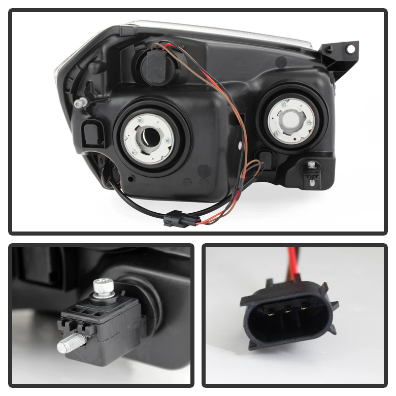 HID Combo 2005-2007 Dodge Magnum Replacement Crystal Headlights - Black 3 HID Combo 2005-2007 Dodge Magnum Replacement Crystal Headlights - Black - Image 3