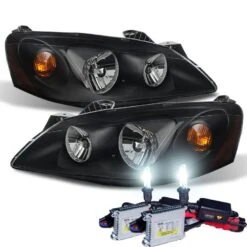HID Combo 2005-2010 Pontiac G6 Replacement Crystal Headlights OE Style - Black