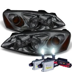 HID Combo 2005-2010 Pontiac G6 Replacement Crystal Headlights OE Style - Smoked