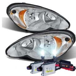 HID Combo 2006-2010 Chrysler PT Cruiser Replacement Crystal Headlights - Chrome