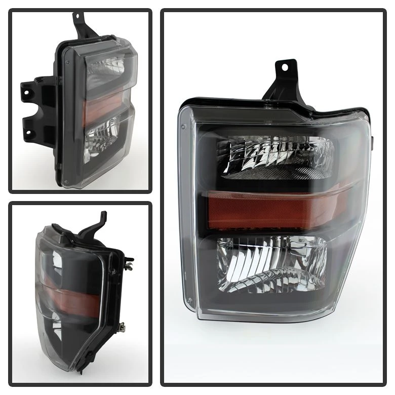 HID Combo 2008-2010 Ford F250 F350 SuperDuty Crystal Replacement Headlights - Black 2 HID Combo 2008-2010 Ford F250 F350 SuperDuty Crystal Replacement Headlights - Black - Image 2