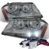 HID Combo 2008-2014 Dodge Avenger Replacement Crystal Headlights - Smoked