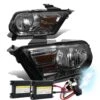 HID Combo 2010-14 Ford Mustang S197 Pair Of Headlight & Corner Light (Smoked Housing / Amber Reflector)