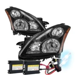 HID Combo 2010-2012 Nissan Altima 4DR Sedan JDM Style Headlights - Black