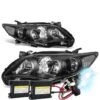 HID Combo 2011-13 Toyota Corolla Sedan Pair Of Headlight & Corner Light (Black Housing Clear Reflector)
