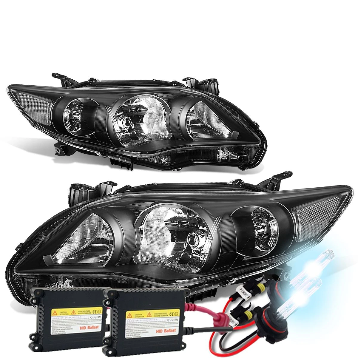 HID Combo 2011-13 Toyota Corolla Sedan Pair Of Headlight & Corner Light (Black Housing Clear Reflector) 1 HID Combo 2011-13 Toyota Corolla Sedan Pair Of Headlight & Corner Light (Black Housing Clear Reflector)