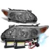 HID Combo 2011-13 Toyota Corolla Sedan Pair Of Headlight & Corner Light (Smoked Lens Amber Reflector)