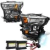 HID Combo 2015-17 Ford F150 Pickup Crystal Replace Headlights - Black