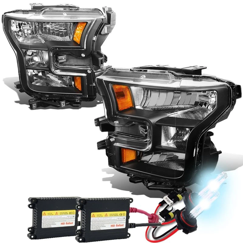 HID Combo 2015-17 Ford F150 Pickup Crystal Replace Headlights - Black 1 HID Combo 2015-17 Ford F150 Pickup Crystal Replace Headlights - Black