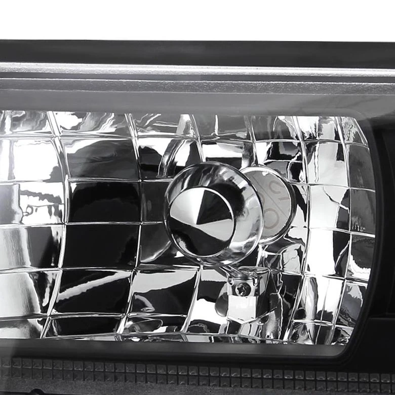 HID Combo 87-93 Ford Mustang 1-Piece Crystal Headlights - Black 2 HID Combo 87-93 Ford Mustang 1-Piece Crystal Headlights - Black - Image 2