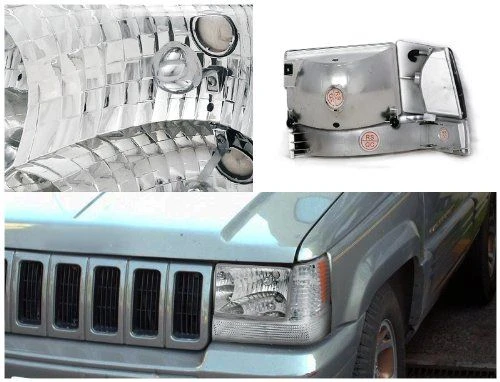 HID Combo 93-96 Jeep Grand Cherokee Crystal Headlights - Chrome 2 HID Combo 93-96 Jeep Grand Cherokee Crystal Headlights - Chrome - Image 2