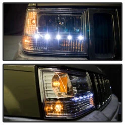HID Combo 93-98 Jeep Grand Cherokee Euro Style LED Crystal Headlights - Chrome -High-Efficiency Car Light Store hid xenon 93 98 jeep grand cherokee euro style led crystal headlights chrome 160