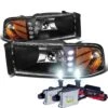 HID Combo 94-01 Dodge Ram Pickup 1-Piece LED Crystal Headlights - Black