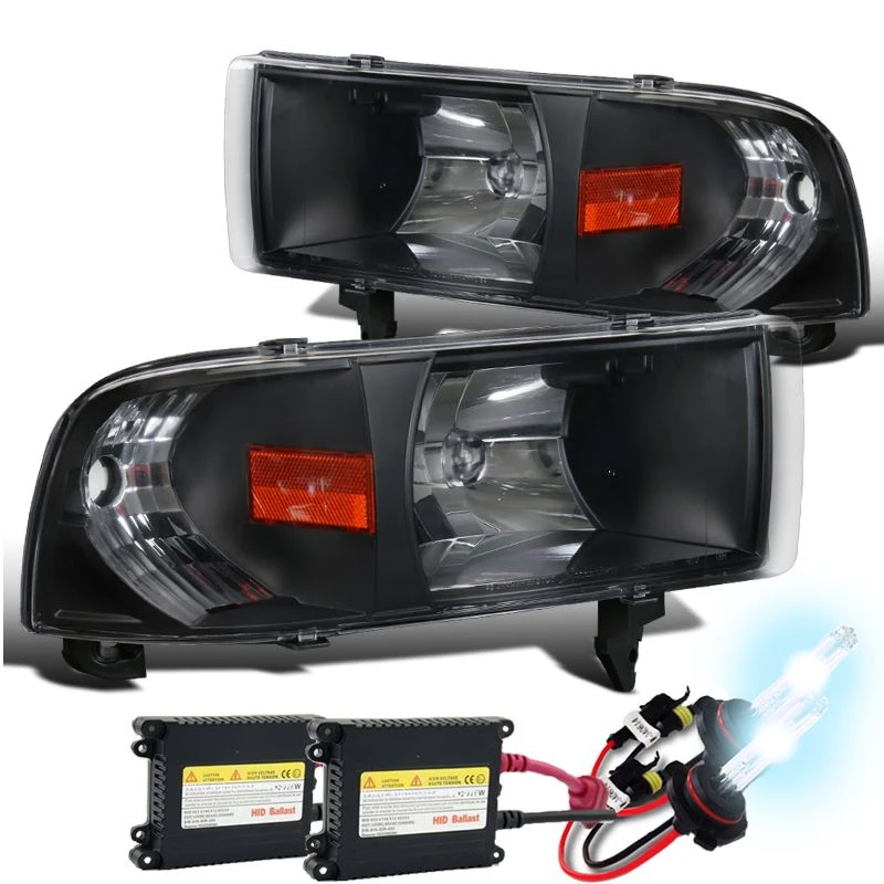 HID Combo 94-01 Dodge Ram Truck 1-Piece Crystal Headlights - Black 1 HID Combo 94-01 Dodge Ram Truck 1-Piece Crystal Headlights - Black