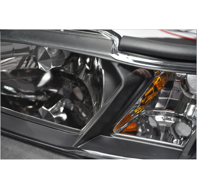 HID Combo 94-97 Ford Mustang 1-Piece Crystal Headlights - Chrome 3 HID Combo 94-97 Ford Mustang 1-Piece Crystal Headlights - Chrome - Image 3